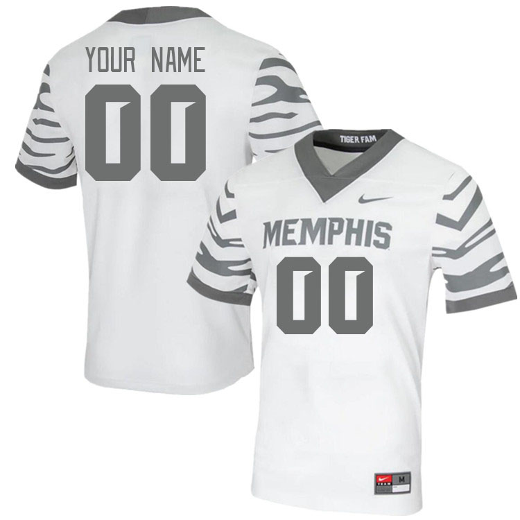 Custom Memphis Tigers Name And Number College Football Jerseys Stitched-White - Click Image to Close